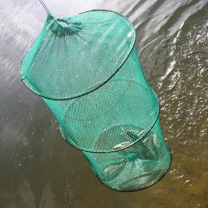 Fishing Equipment Net - Składana okrągła nylonowa siatka metalowa rama