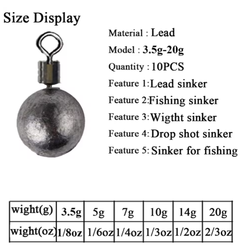 10 szt. Okrągłe obciążniki oło – Fishing Equipment On Sale recenzja i cena